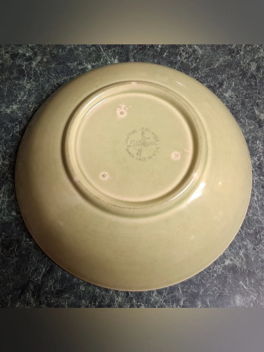 Vintage Ballerina Universal Union Green Serving Bowl Oven Proof Made in USA 9